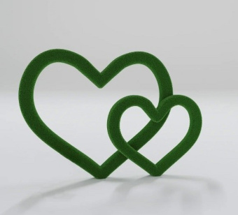 Фигура из искусственного газона Пара сердец (h-200см)