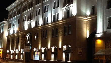 Подсветка фасада здания Национального Банка Республики Беларусь