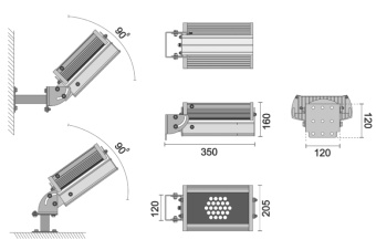 Прожектор архитектурный IZLED Arch 60(60W-5400Lm-2500-5000K-IP66)ST