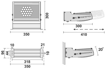 Прожектор архитектурный IZLED Arch 90(90W-7650Lm-2700-5000K-IP66)ST
