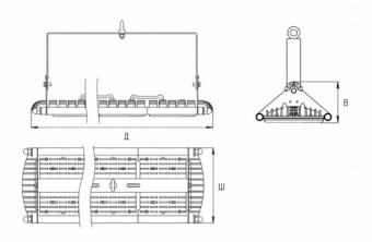 Промышленный светодиодный LED светильник IZLED PROM 195 (195W-25500 Lm-5000 K-IP67) К, Г AL